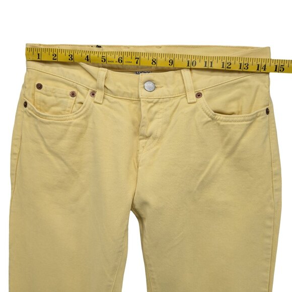 Lucky Brand Maggie Flare Jeans Womens Yellow Cotton Button Fly Denim Size 26 - Picture 7 of 11